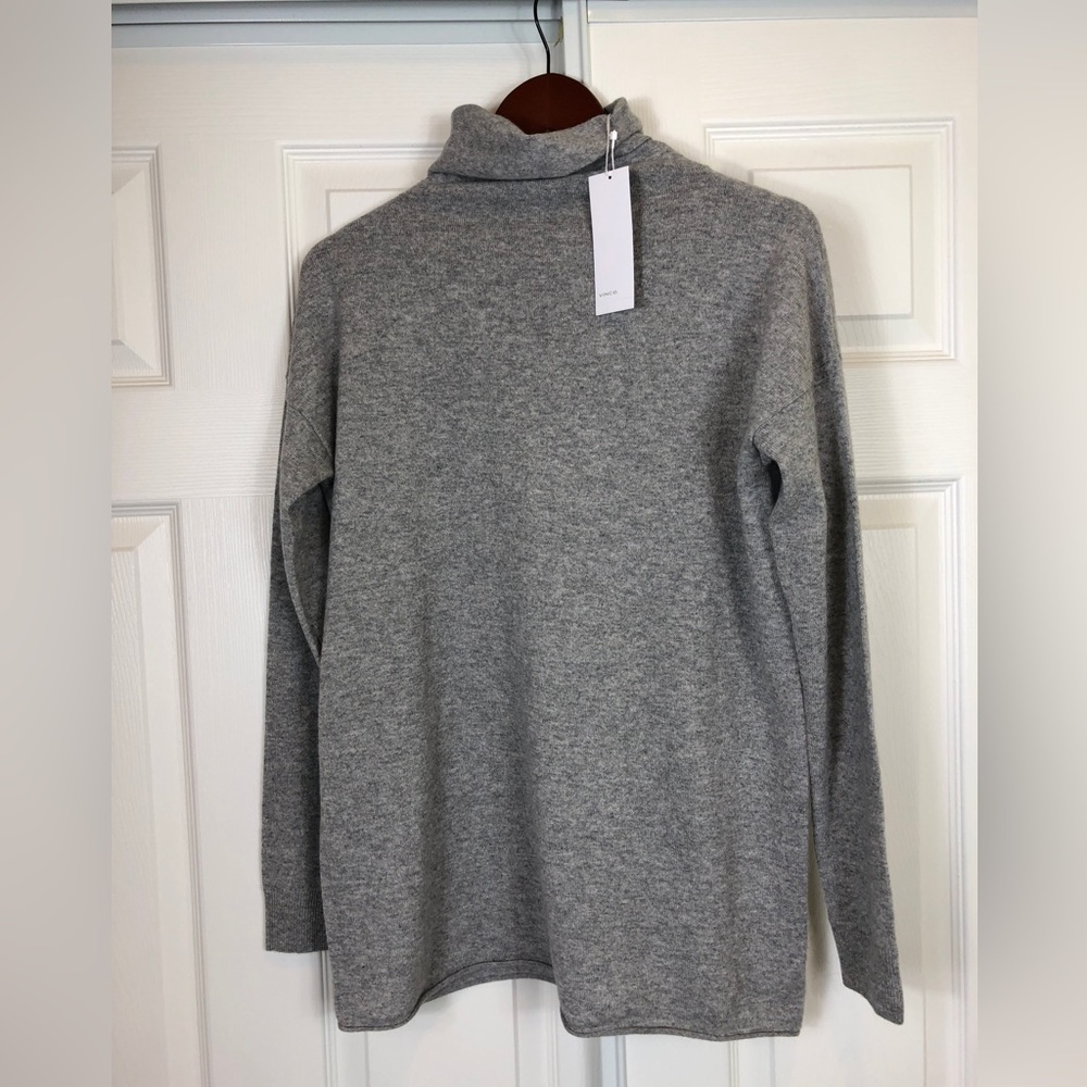 NWT Vince Gray Cashmere Long Turtleneck Sweater Size S
